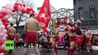 USA: Runners strip down for charity despite freezing temperatures
