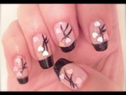 Kpoppin' Nails: Valentine's Day Black French Tip with Pink Holographic Hearts