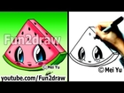 Kawaii Food - How to Draw Food - Watermelon